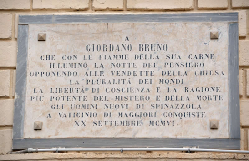 Anonymous, Plaque to  Giordano Bruno