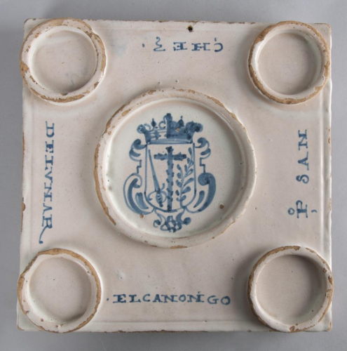 Anonymous, Square ceramic Vase with inquisitorial Coat of Arm