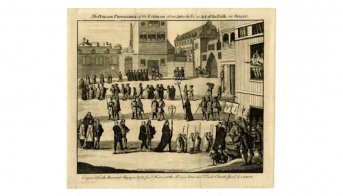 Anonymous, The Publick Procession of the Prisoner at an Auto de Fe or Act of the Faith in Spain