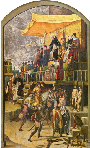 Pedro Berruguete, Saint Dominic Presiding over an Auto da fe