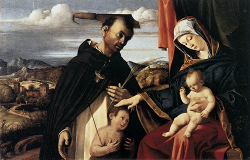 Lorenzo Lotto, Madonna and Child with St. Peter Martyr