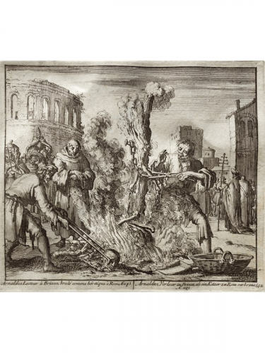 Jan Luyken, Burning of Arnold of Brescia in Rome