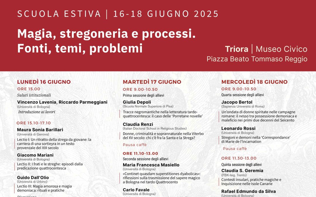 Magia, stregoneria e processi. Fonti, temi, problemi